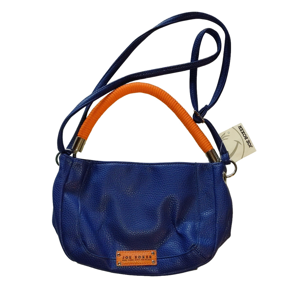 Joe Boxer Blue Orange Mini Crossbody Bag Colorblock Adjustable Strap NWT